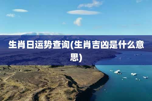 生肖日运势查询(生肖吉凶是什么意思)