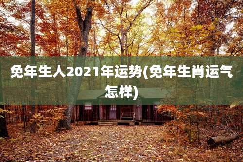 免年生人2021年运势(免年生肖运气怎样)
