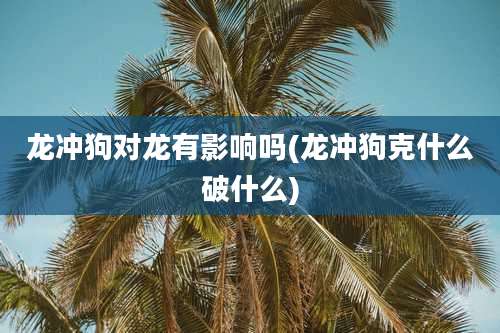 龙冲狗对龙有影响吗(龙冲狗克什么破什么)