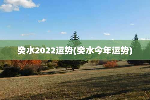 癸水2022运势(癸水今年运势)