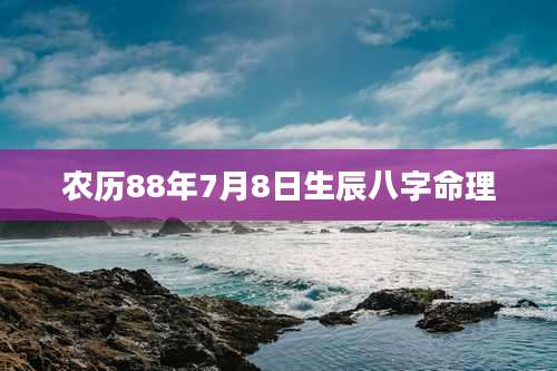 农历88年7月8日生辰八字命理