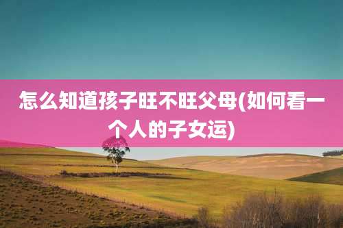 怎么知道孩子旺不旺父母(如何看一个人的子女运)