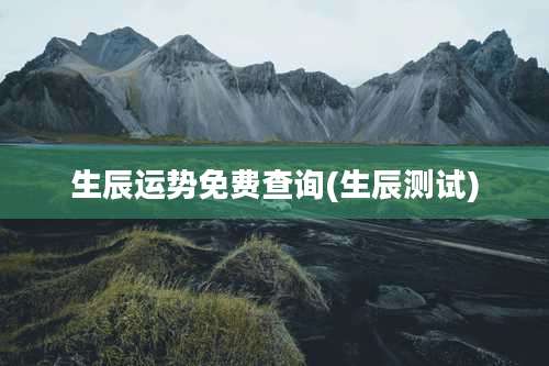 生辰运势免费查询(生辰测试)