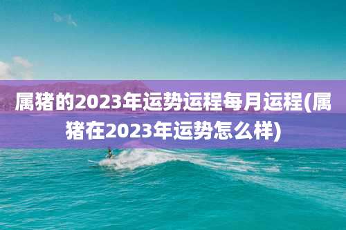 属猪的2023年运势运程每月运程(属猪在2023年运势怎么样)