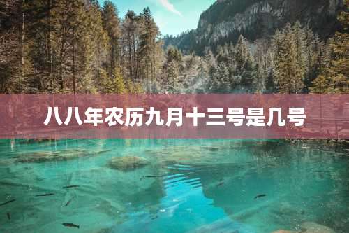 八八年农历九月十三号是几号