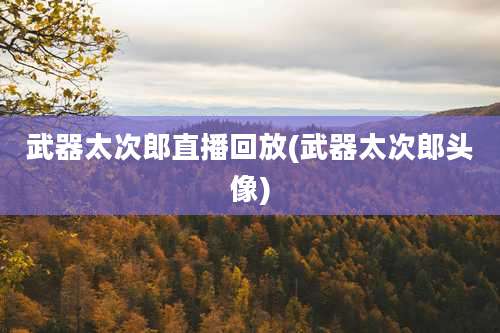 武器太次郎直播回放(武器太次郎头像)