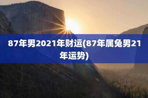 87年男2021年财运(87年属兔男21年运势)