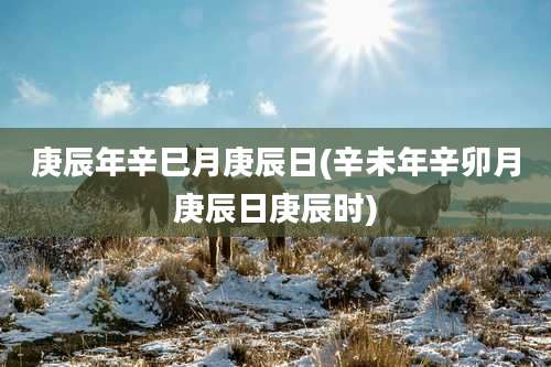 庚辰年辛巳月庚辰日(辛未年辛卯月庚辰日庚辰时)