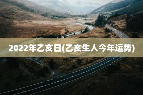 2022年乙亥日(乙亥生人今年运势)