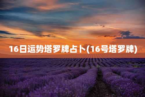 16日运势塔罗牌占卜(16号塔罗牌)
