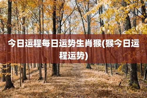 今日运程每日运势生肖猴(猴今日运程运势)