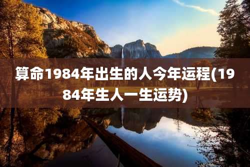 算命1984年出生的人今年运程(1984年生人一生运势)