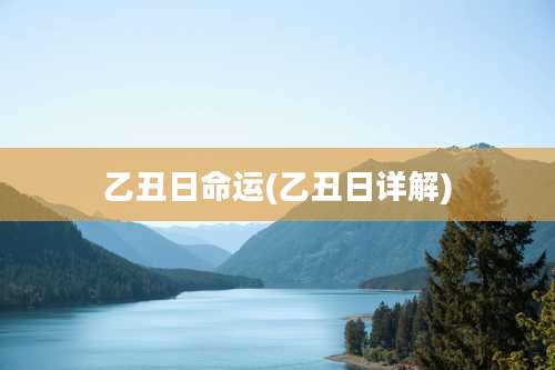 乙丑日命运(乙丑日详解)