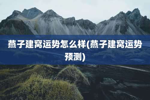 燕子建窝运势怎么样(燕子建窝运势预测)