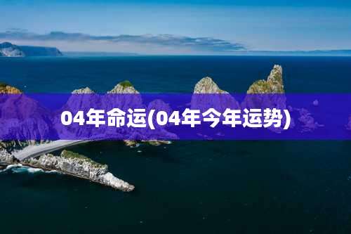 04年命运(04年今年运势)