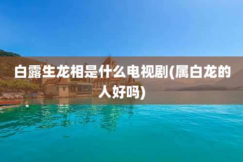 白露生龙相是什么电视剧(属白龙的人好吗)