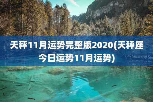 天秤11月运势完整版2020(天秤座今日运势11月运势)