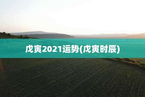 戊寅2021运势(戊寅时辰)