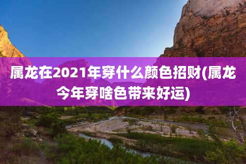 属龙在2021年穿什么颜色招财(属龙今年穿啥色带来好运)