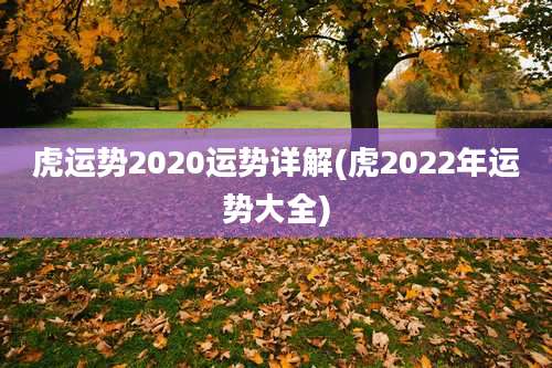 虎运势2020运势详解(虎2022年运势大全)
