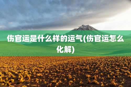 伤官运是什么样的运气(伤官运怎么化解)