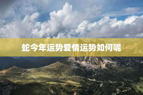 蛇今年运势爱情运势如何呢