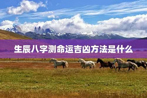 生辰八字测命运吉凶方法是什么