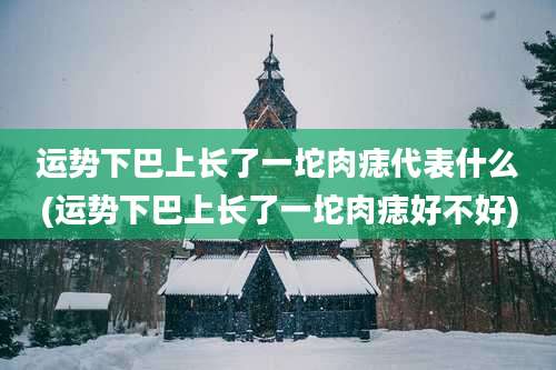运势下巴上长了一坨肉痣代表什么(运势下巴上长了一坨肉痣好不好)