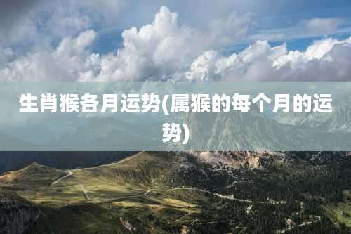 生肖猴各月运势(属猴的每个月的运势)