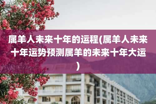 属羊人未来十年的运程(属羊人未来十年运势预测属羊的未来十年大运)
