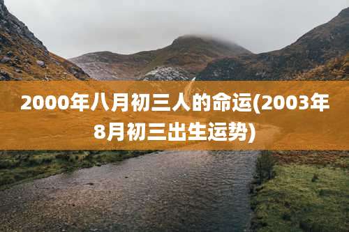 2000年八月初三人的命运(2003年8月初三出生运势)