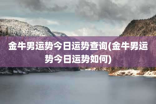 金牛男运势今日运势查询(金牛男运势今日运势如何)