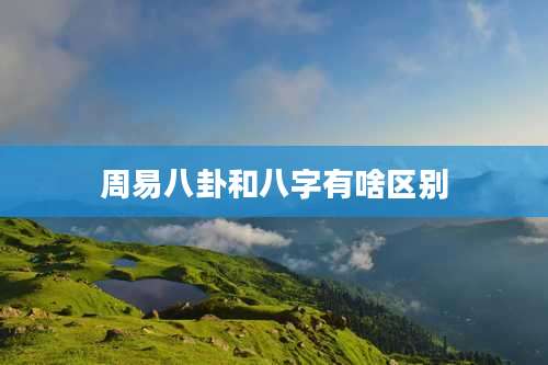 周易八卦和八字有啥区别