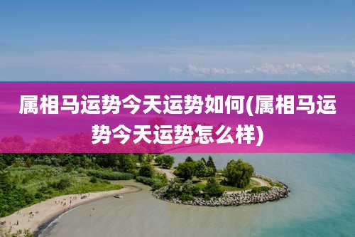 属相马运势今天运势如何(属相马运势今天运势怎么样)