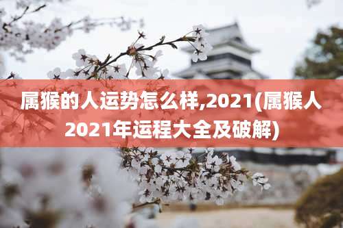 属猴的人运势怎么样,2021(属猴人2021年运程大全及破解)