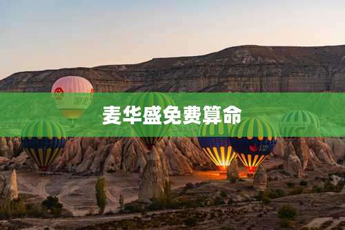 麦华盛免费算命