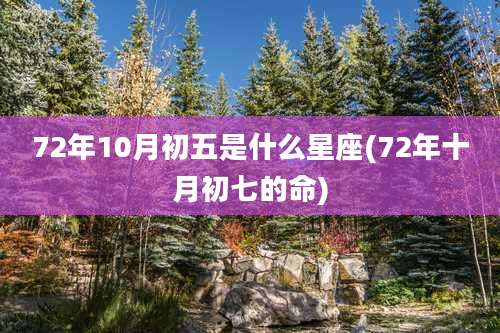 72年10月初五是什么星座(72年十月初七的命)