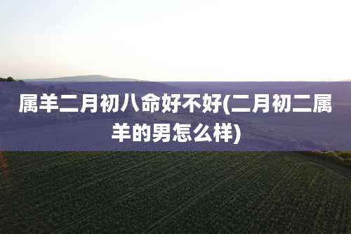 属羊二月初八命好不好(二月初二属羊的男怎么样)