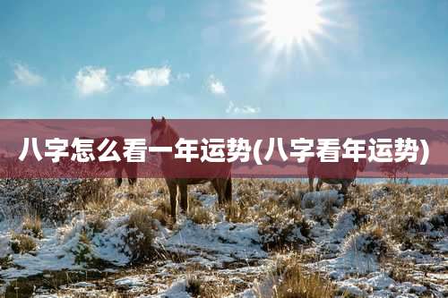 八字怎么看一年运势(八字看年运势)