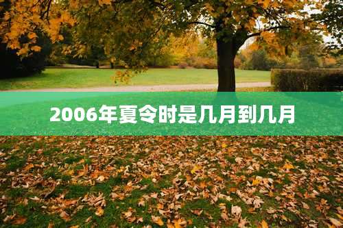 2006年夏令时是几月到几月