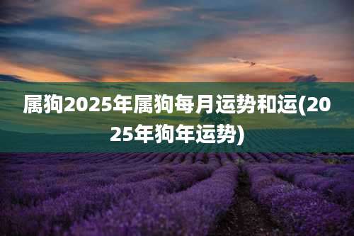 属狗2025年属狗每月运势和运(2025年狗年运势)