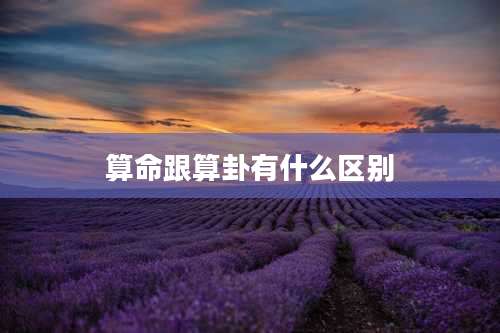 算命跟算卦有什么区别