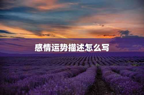感情运势描述怎么写