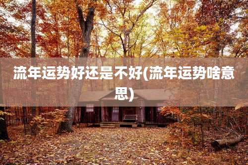流年运势好还是不好(流年运势啥意思)