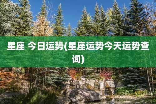 星座 今日运势(星座运势今天运势查询)