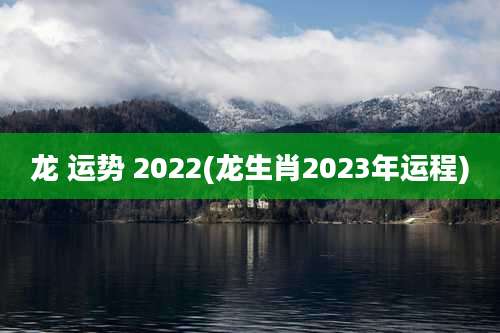 龙 运势 2022(龙生肖2023年运程)