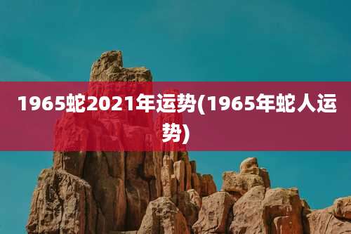 1965蛇2021年运势(1965年蛇人运势)