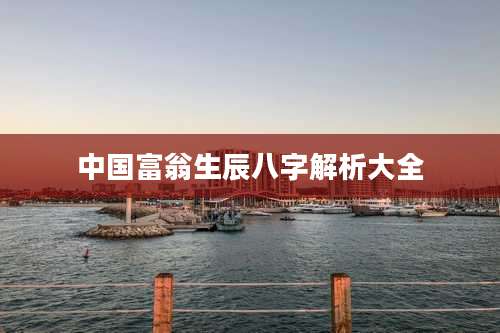 中国富翁生辰八字解析大全