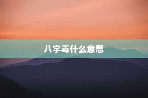 八字毒什么意思