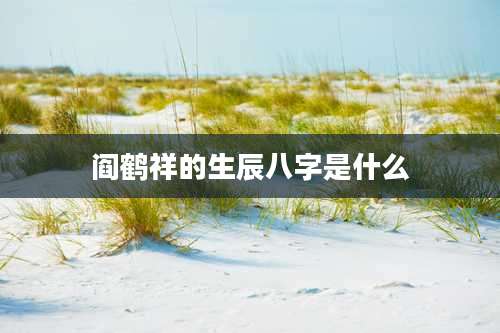 阎鹤祥的生辰八字是什么